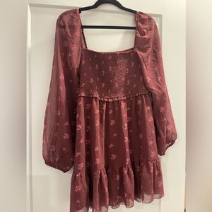 Burgendy aritzia tempest dress